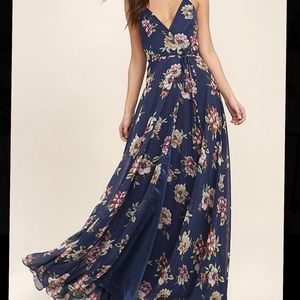 Navy blue halter dress